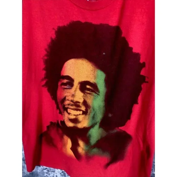 Vintage Bob Marley Rare Concert Shirt￼ Rock Icons Retro Red T-Shirt Size Medium - Picture 2 of 14
